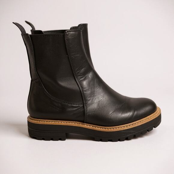 Sam Edelman  Laguna Chunky Leather Chelsea Boots Black 10 - Picture 1 of 8